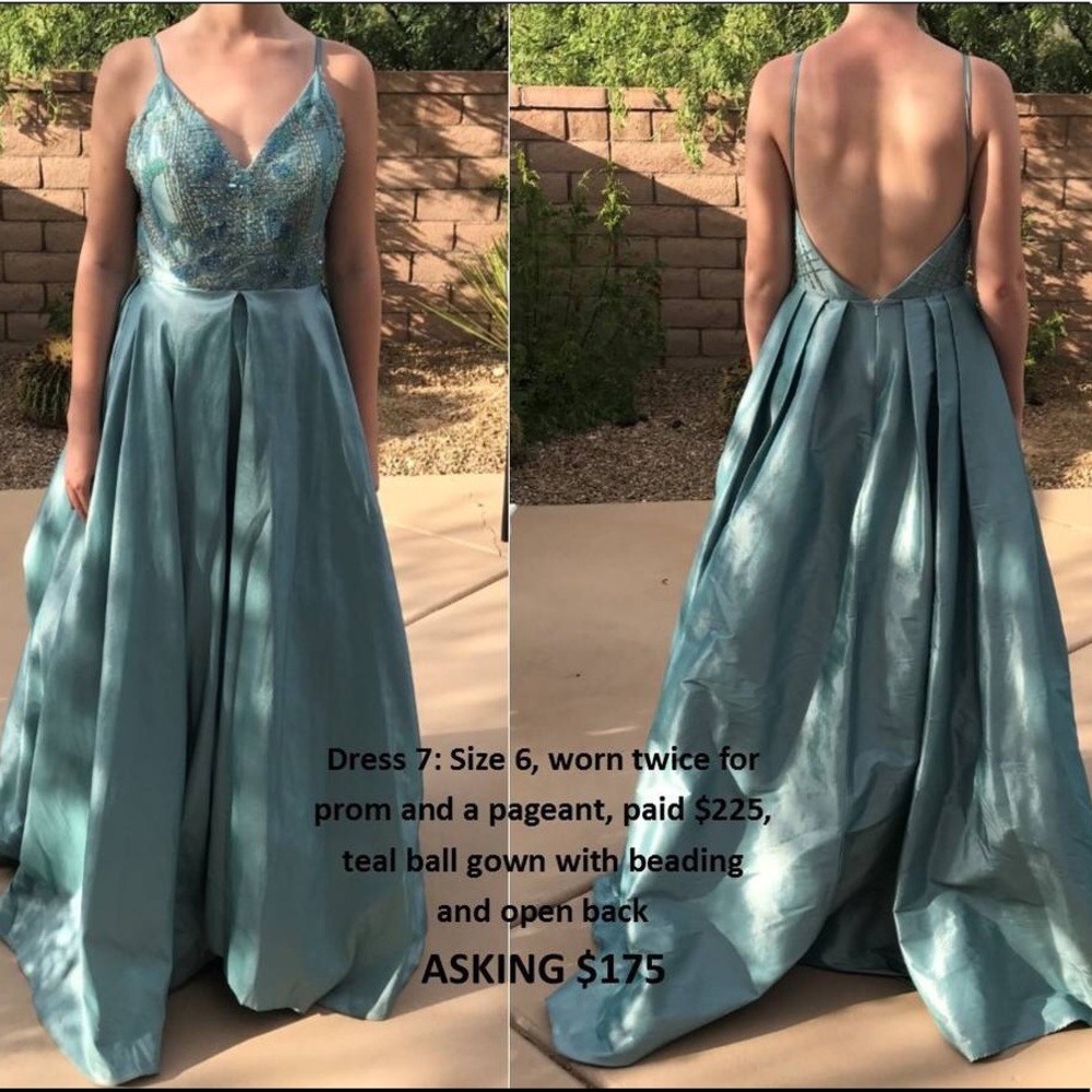 Teal Ballgown Prom Dress